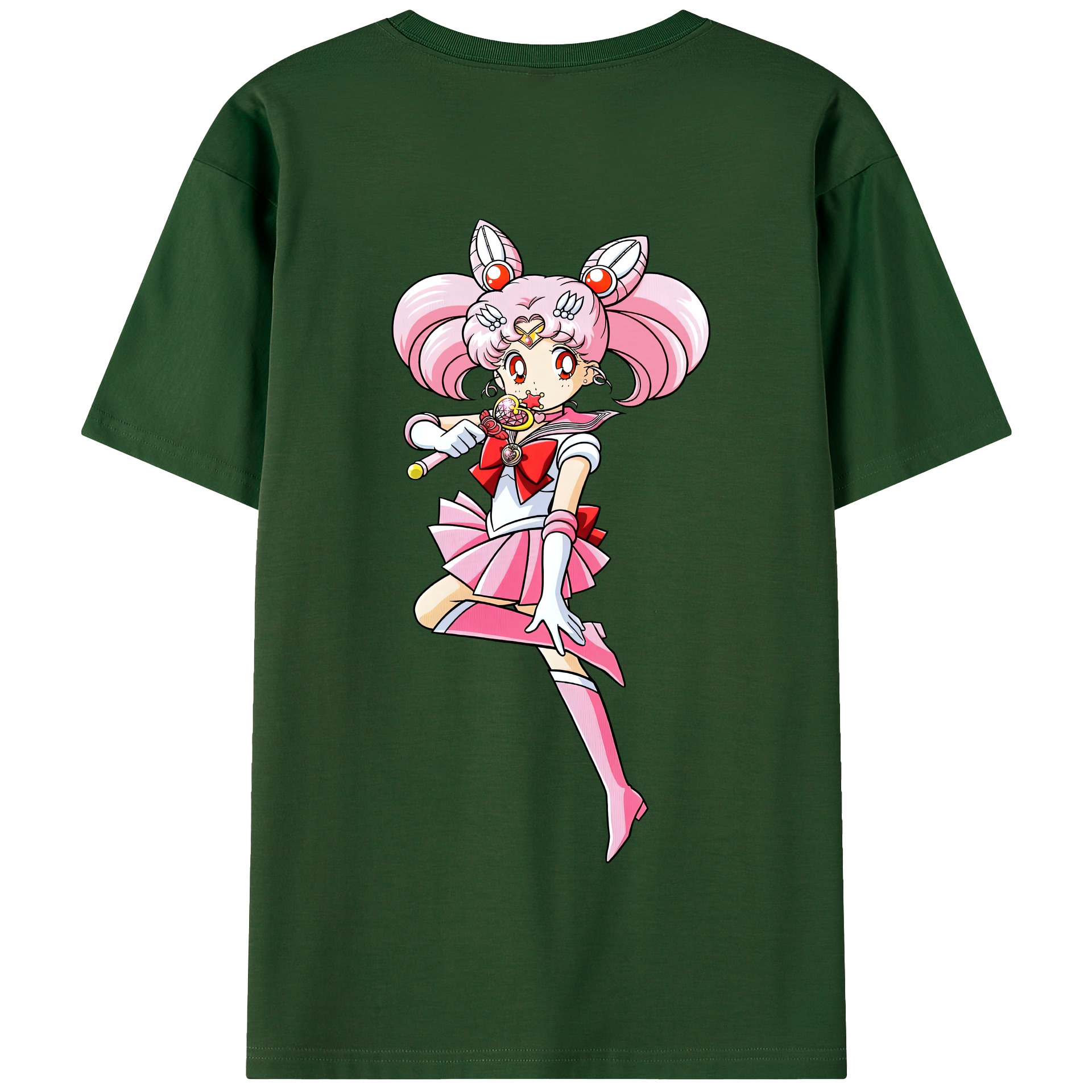 （画像用） 美少女戦士セーラームーン ちびうさ Sailor Moon Chibiusa Tsukino Usagi Small Lady Serenity 綿100％半袖Tシャツ（背面プリント）